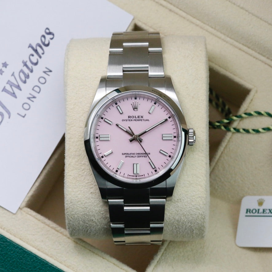 Rolex oyster perpetual candy pink price hot sale