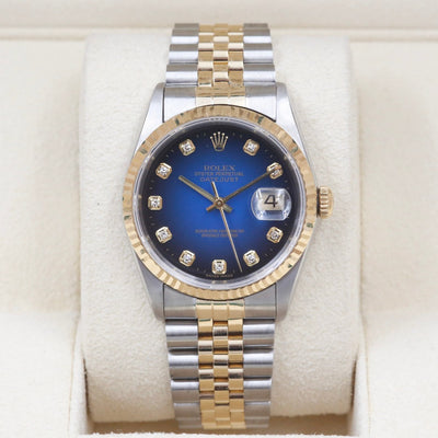 Rolex Datejust 36 Blue Vignette Dial 16233 Year: 1995
