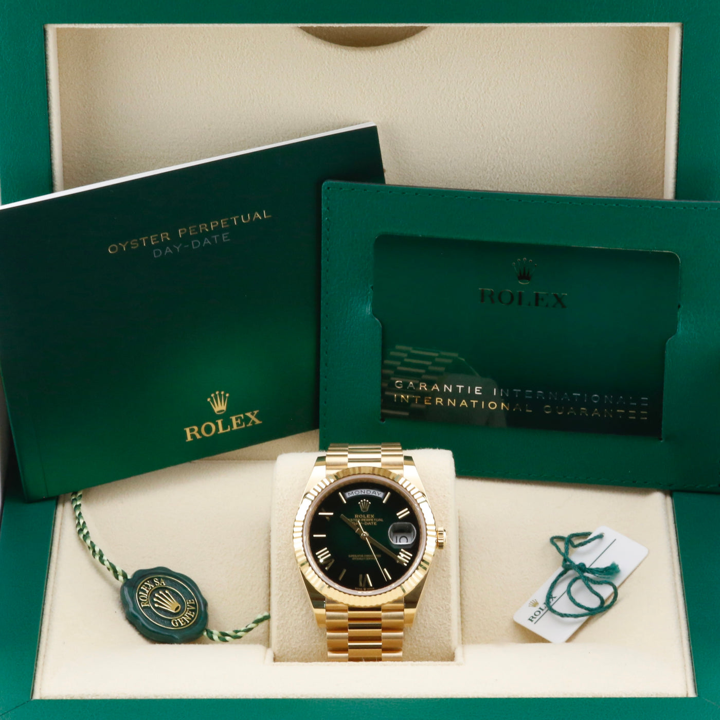 Rolex Day-Date 40 Green Ombré Dial 228238 Year: 2025