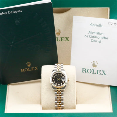 Rolex Datejust 26 179173 Black Jubilee Diamond Dial Year: 2005