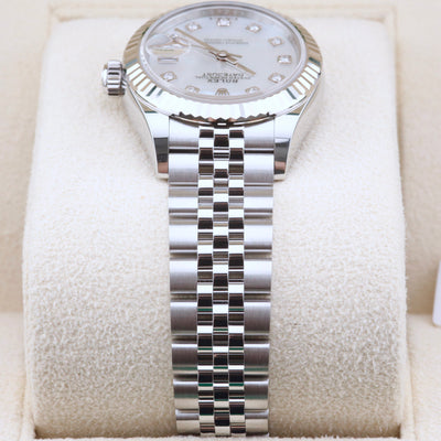 Rolex Datejust 28 White Mother of Pearl Diamond Dial 279174 Year: 2023