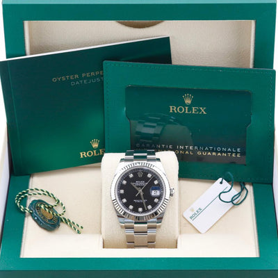 Rolex Datejust 41 Black Diamond Dot Dial 126334