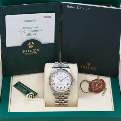 Rolex Datejust 36 White Roman Dial 116234 Year: 2007