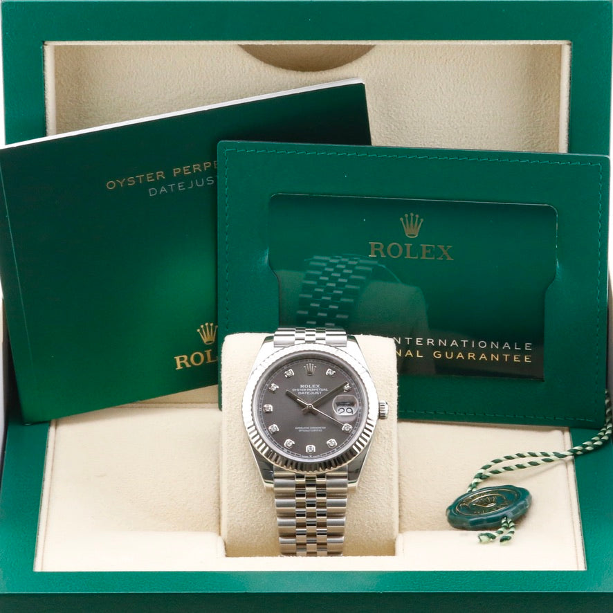 Rolex Datejust 41 Rhodium Diamond Dial 126334 Year: 2020