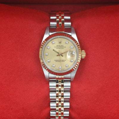 Rolex Datejust 26 Champagne Diamond Dial 69173