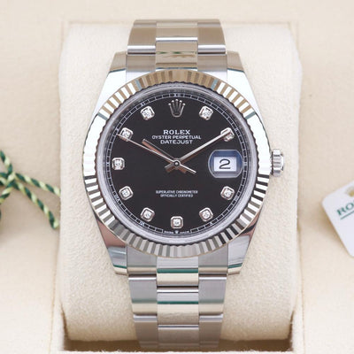 Rolex Datejust 41 Black Diamond Dot Dial 126334